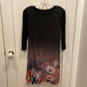 Slinky colorful flower print dress